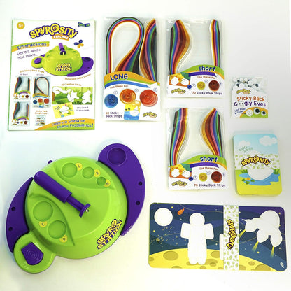 Quill On Spyrosity Spyrosity 3D Crinklers Explore Quilling Based Creative Toy and Activity Set with Patent Pending Motorized Tool for Boys and Girls Above 5 Years (Multicolour)