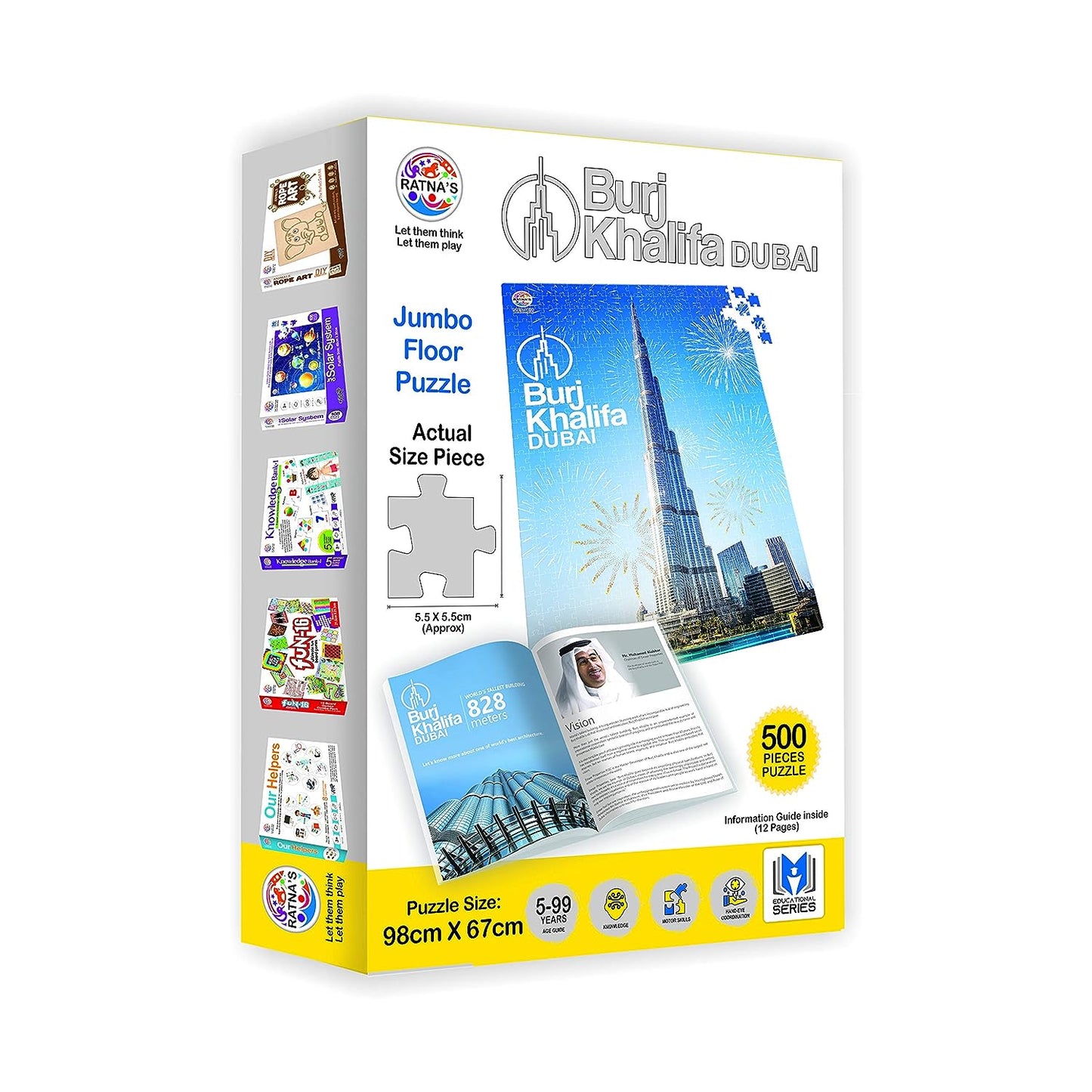 RATNA'S Burj Khalifa Jigsaw Puzzle for 72 to 120 Months, 500 Piece, Multicolour