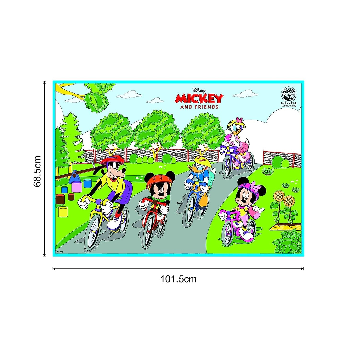RATNA'S My Colouring Mat Disney & Marvel Theme for Kids Washable and Reusable Coloring Kit, Big Size Mat (40 x 27 inches) DIY Painting Kit (Mickey & Friends)