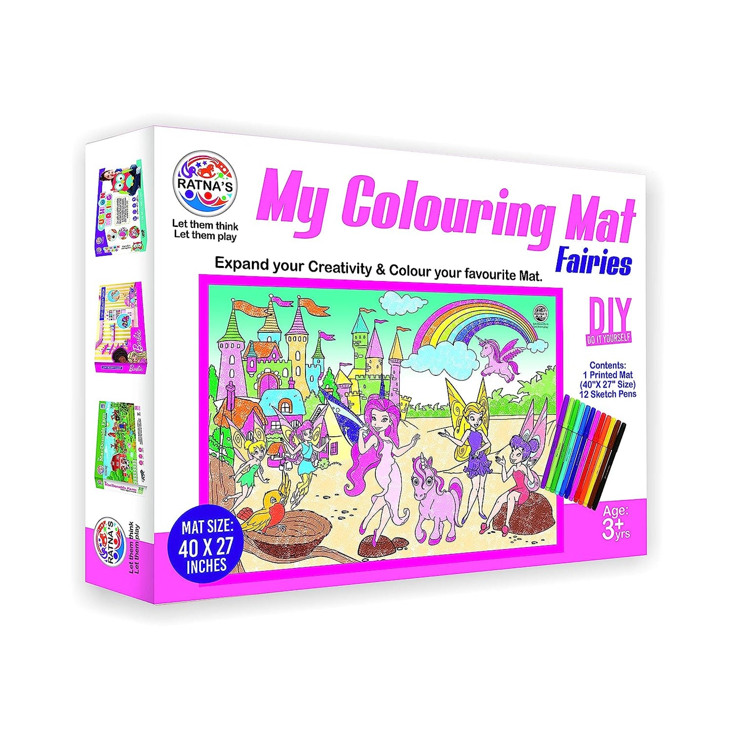 RATNA'S My Colouring MAT for Kids Reusable and Washable. Big MAT for Colouring. MAT Size(40 INCHES X 27 INCHES) (Fairies Theme)