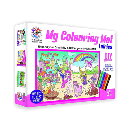 RATNA'S My Colouring MAT for Kids Reusable and Washable. Big MAT for Colouring. MAT Size(40 INCHES X 27 INCHES) (Fairies Theme)