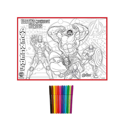 RATNA'S My Coloring Mat Avengers | DIY Kit for Kids Big Size Mat 40 x 27 inches
