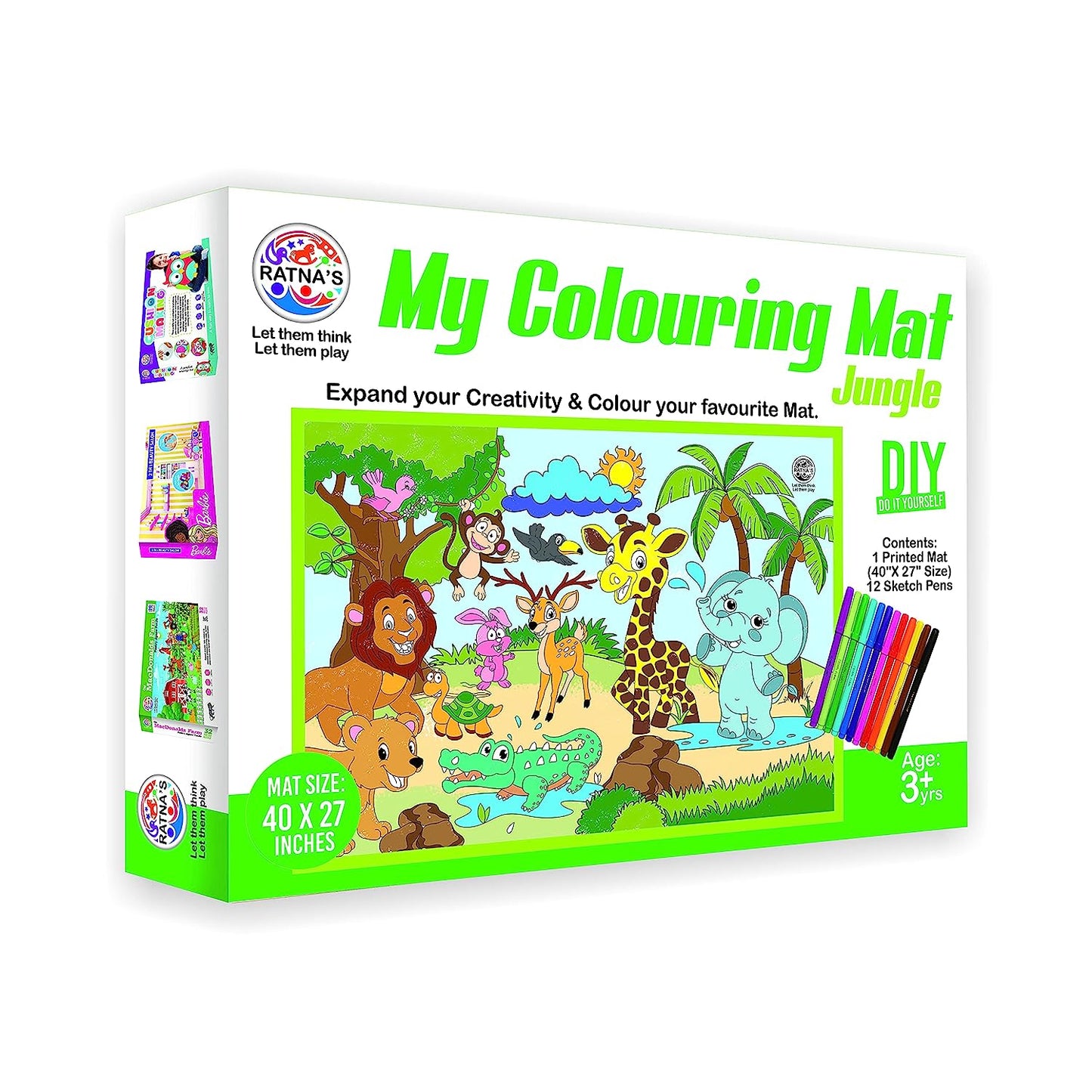 My Colouring MAT for Kids Reusable and Washable. Big MAT for Colouring. MAT Size(40 INCHES X 27 INCHES) (Jungle Theme)