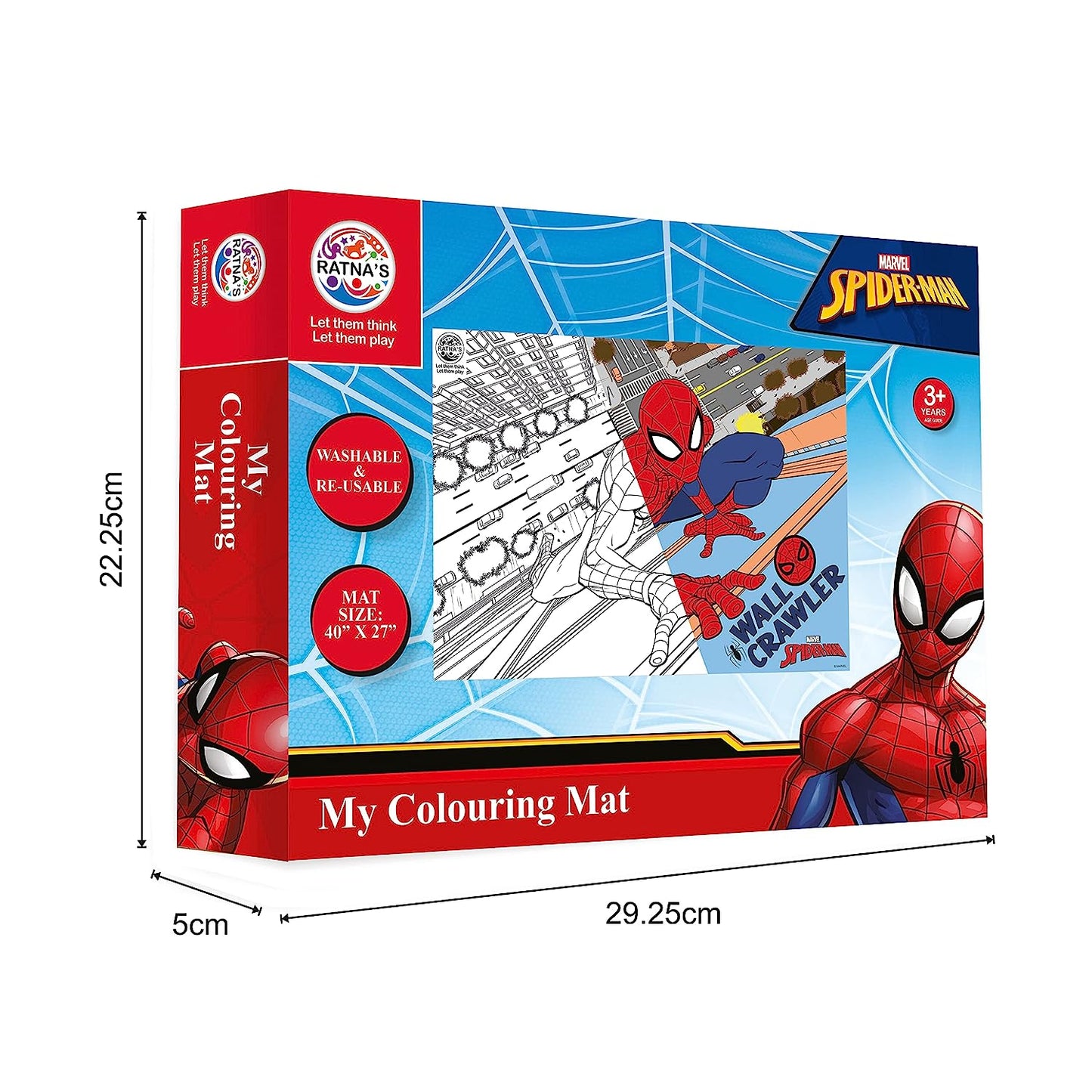 RATNA'S My Coloring Mat Spider Man | DIY Kit for Kids Big Size Mat 40 x 27 inches