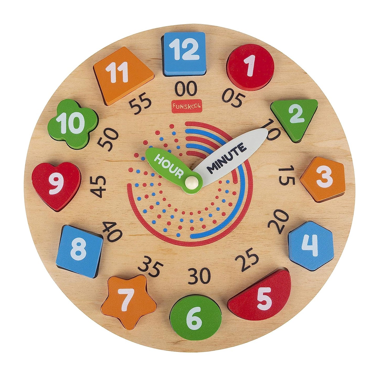 Giggles - My Clock, Shape sorting clock puzzle, Teaches Time,shapes and Numbers, 3 Years & above, Preschool toys Multicolor