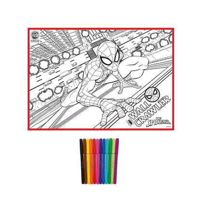 RATNA'S My Coloring Mat Spider Man | DIY Kit for Kids Big Size Mat 40 x 27 inches