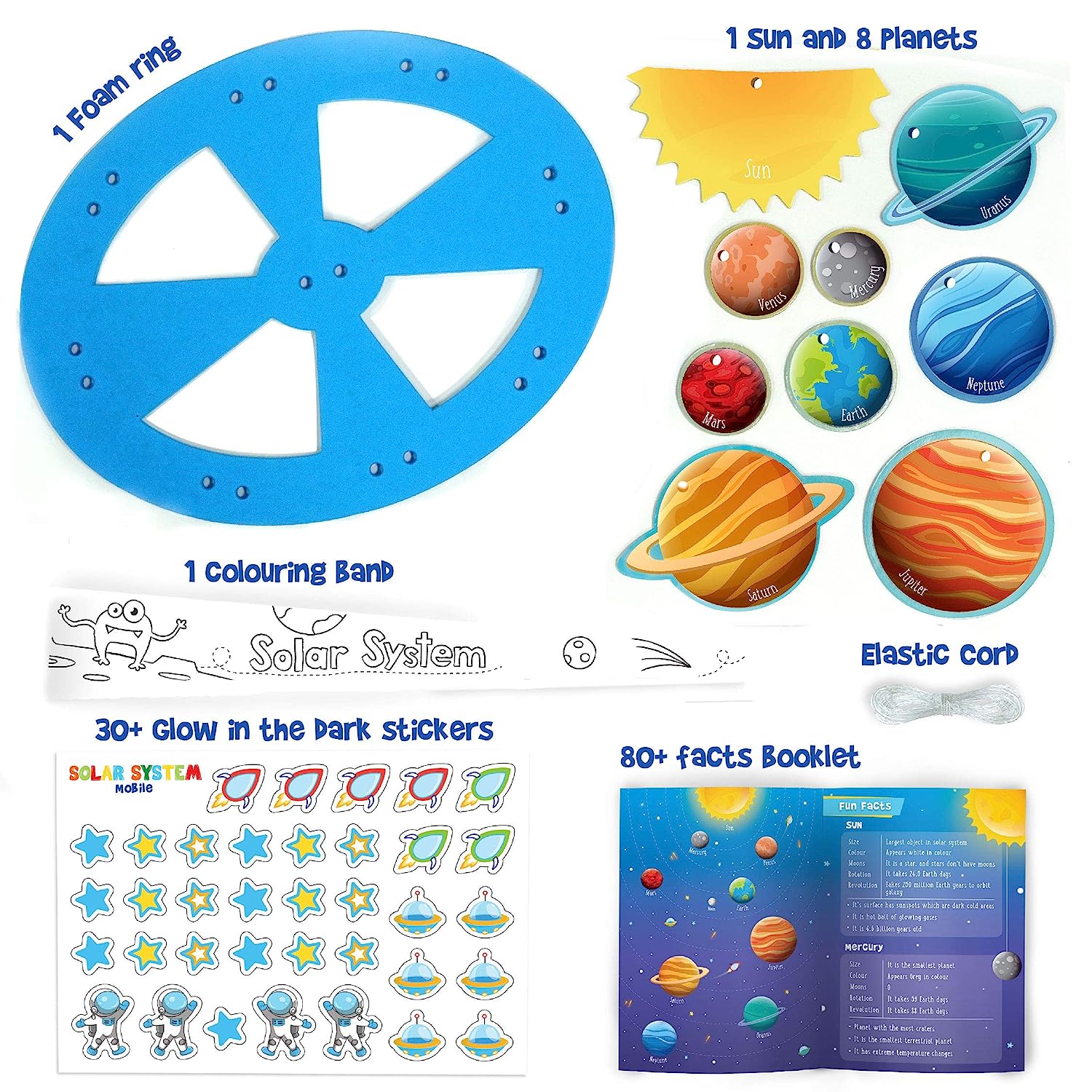 Imagimake Mapology Solar System Mobile - DIY Hanging Craft Kit - Learning Aid & Educational Toy - for Kids Age 5 and Above- Multicolor