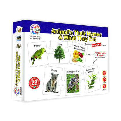 RATNA'S Animals Their Homes and What They EAT for Kids. Learn About Different Animals