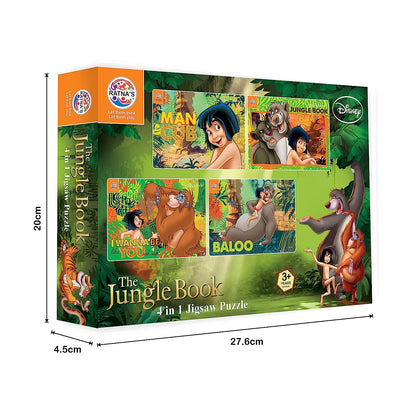 Ratna's 4 in 1 Disney Jigsaw Puzzle 140 Pieces for Kids. 4 Jigsaw Puzzles 35 Pieces Each (Jungle Book) - MRGTOYS