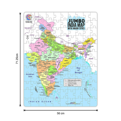 RATNA'S Jumbo India MAP 120PIECES Jigsaw.with A 12 Page Information Guide About India