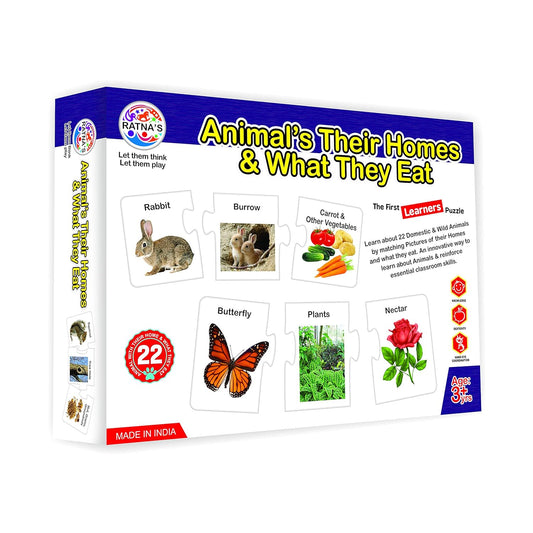 RATNA'S Animals Their Homes and What They EAT for Kids. Learn About Different Animals
