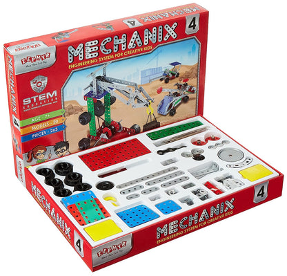 Mechanix Metal - 4 Construction Toy, Building Blocks, Educational Toys for 7+ Yrs Boys and Girls, Multicolor