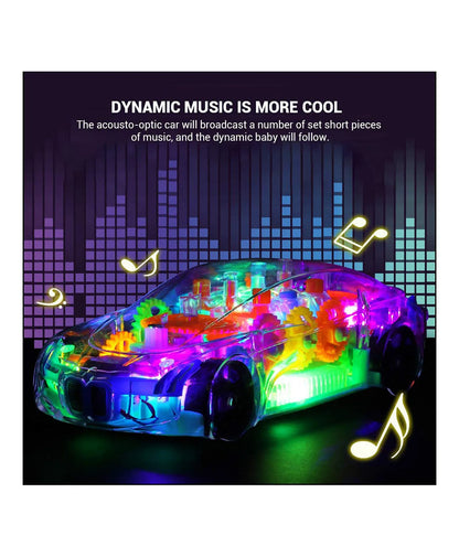 Concept Musical and 3D Lights Kids Transparent Car, Toy for 2 to 5 Year Kids Baby Toy, Multicolor