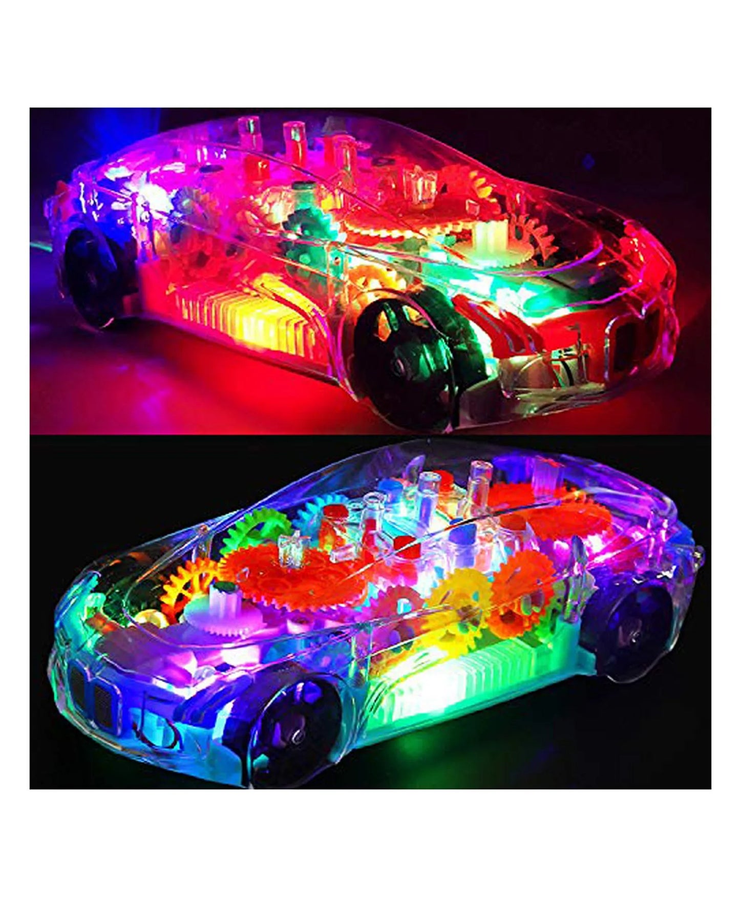 Concept Musical and 3D Lights Kids Transparent Car, Toy for 2 to 5 Year Kids Baby Toy, Multicolor