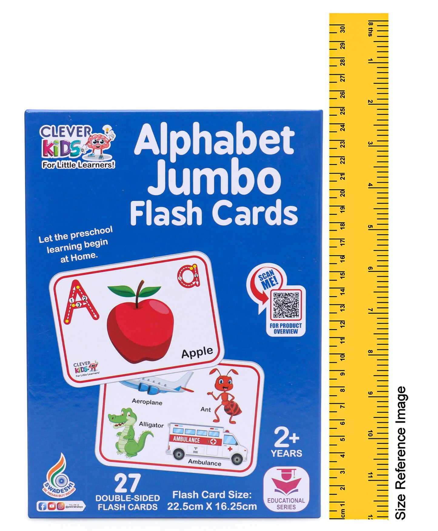 Ratnas Alphabet Jumbo Flash Card - Multicolor