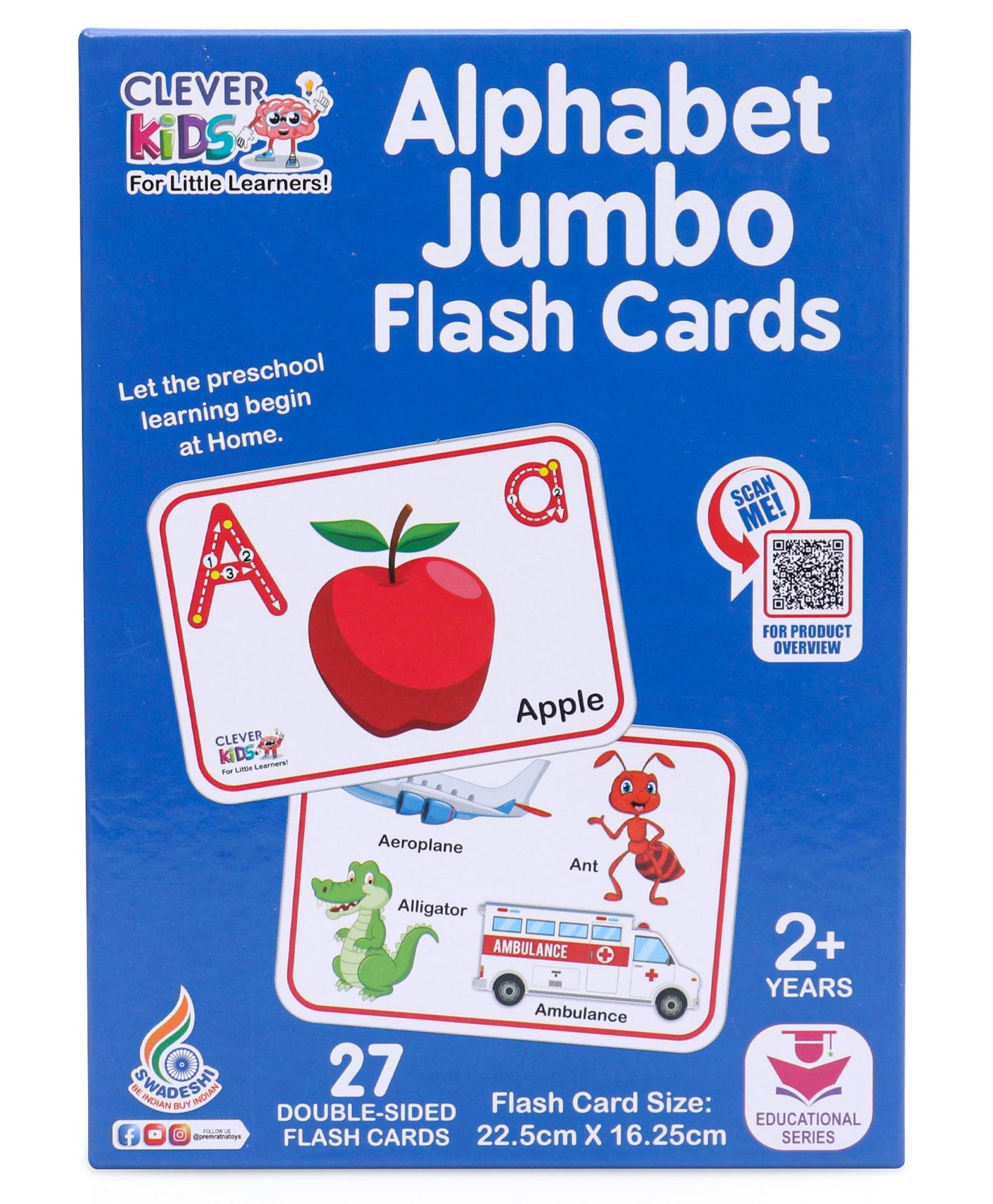 Ratnas Alphabet Jumbo Flash Card - Multicolor