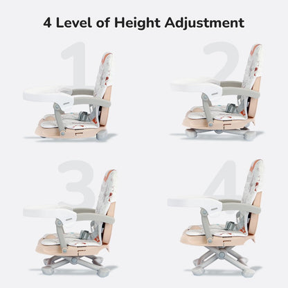 R For Rabbit Candy Pop Booster Chair - 4 Level Height Adjustment, Light Weight, Travel Friendly