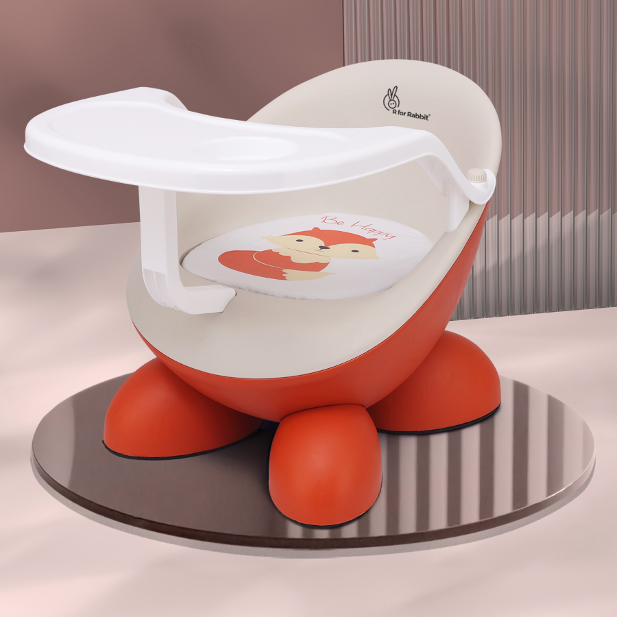 R for Rabbit Jelly Bean Fab 2 in 1 Multipurpose Kids Chair and Meal Chair orange cream