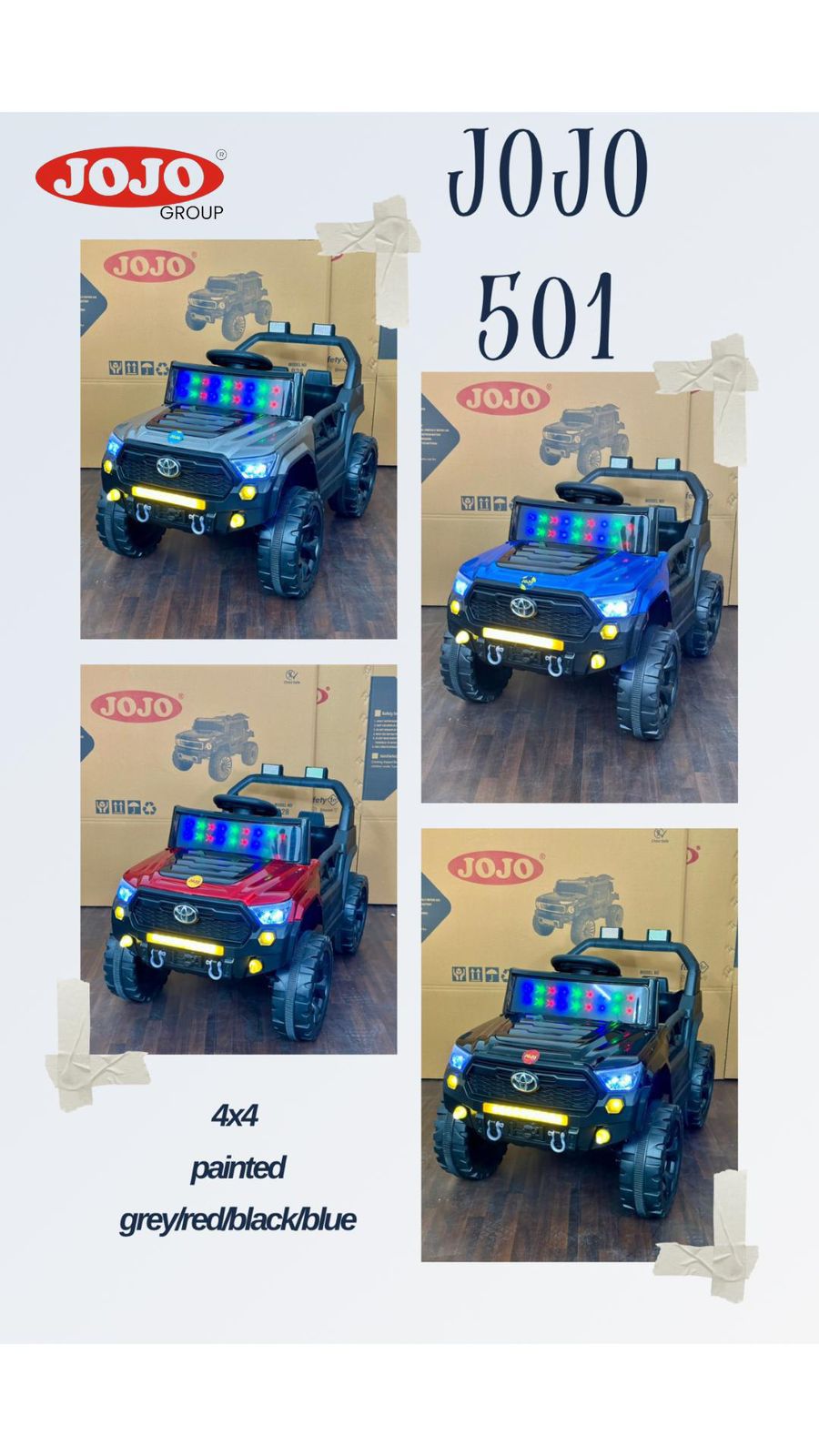 JOJO 501 Battery Operated Kids Ride-On Car - 4x4 Off-Road Vehicle