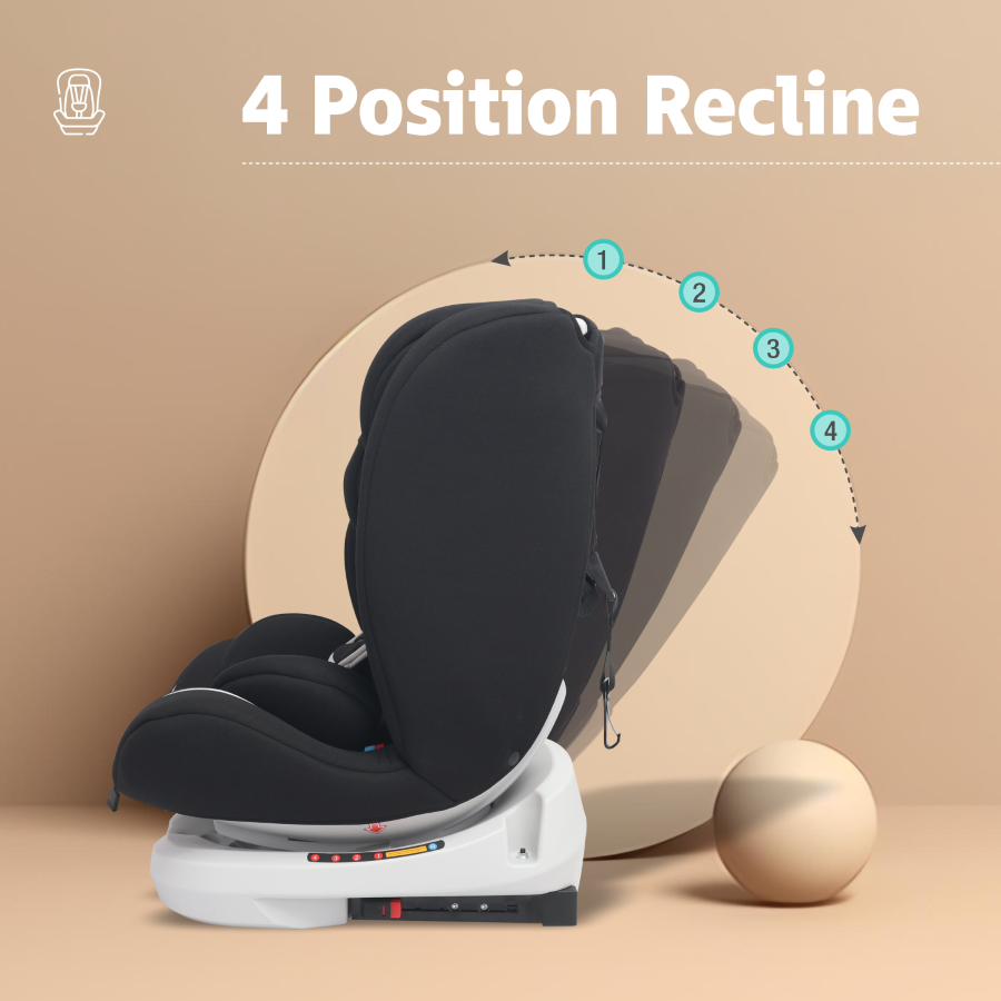 R for Rabbit Jack N Jill Grand ISOFIX Car Seat for kids 0-12 Years Safety Certified, 5-Point Safety Harness, Removable Seat Cover, Adjustable Head Rest
