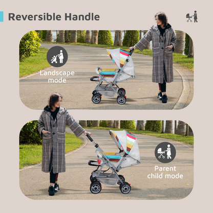 Lollipop Lite Stroller - Travel Friendly, Easy To Fold, Reversible Handle, Wheel Lock, Adjustable Leg Rest
