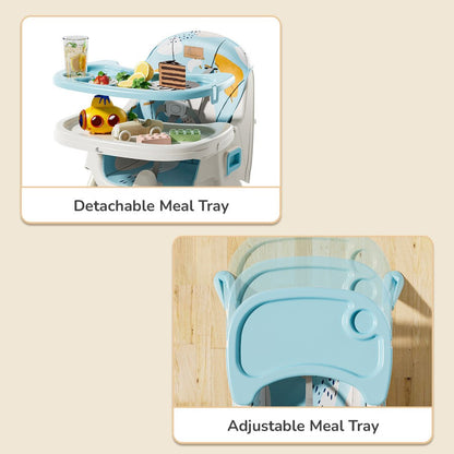 R For Rabbit Sugar Doodle Plus High Chair For Kids 3-in-1 Convertible Design lake blue