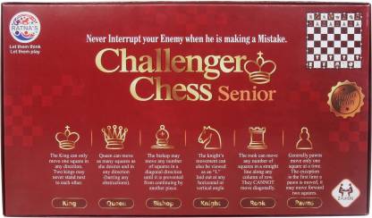 RATNA'S Challenger Chess Senior.Develop Strategy Building and Concentration with this amazing chess set Party & Fun Games Board Game