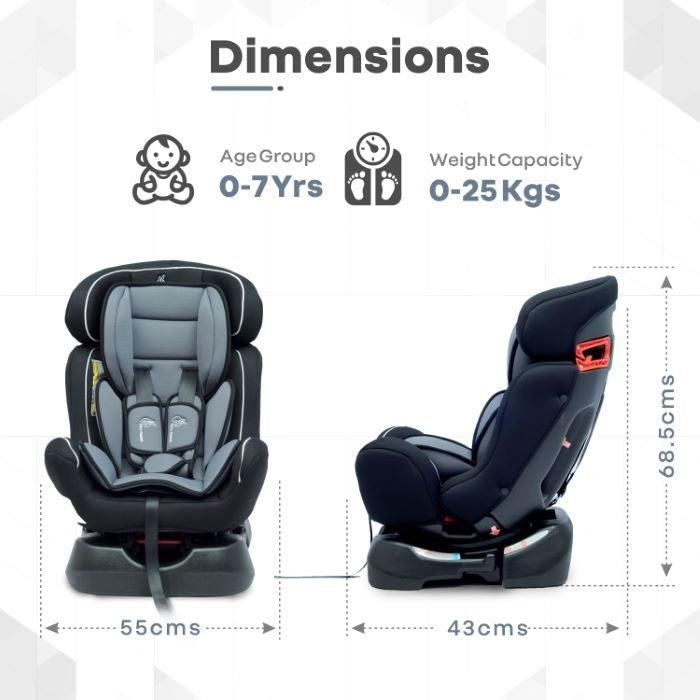 R for Rabbit Jack N Jill Grand Baby Car Seat for 0 to 7 Years, 3 Position Recline, 5-Point Safety Harness, Washable Seat Cushion, Certified Safety