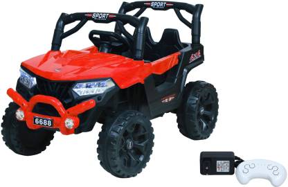 12V Electric Ride On Jeep For Kids With Remote Control, Music Light 1-5 Yrs Jeep Battery Operated Ride On  (Red) - MRGTOYS