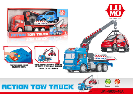 City Service Action Tow Truck with Crane | Light, Sound and Music Toy For Your Kids | 3+ Years.