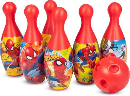 MARVEL Spider-Man 6-Pin and Ball Set for Bowling