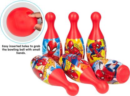MARVEL Spider-Man 6-Pin and Ball Set for Bowling