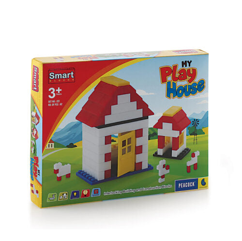 PEACOCK Smart Blocks My Playhouse Set, Multicolor (Set of 62 Pieces)